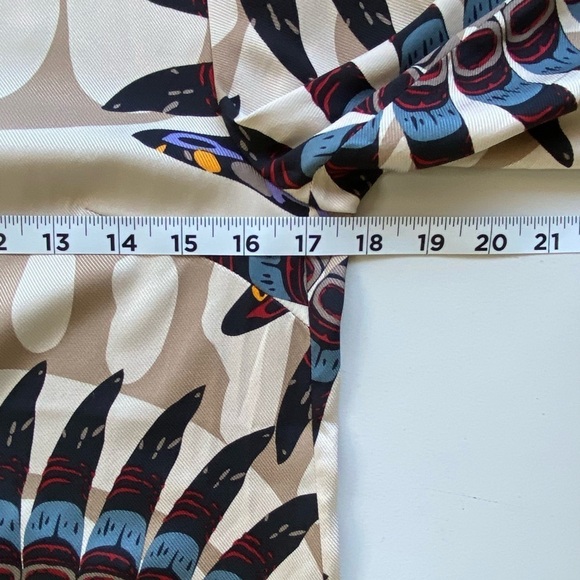 Antik Batik Anthropologie Printed Silk-Blend Top Size XS Aztec Boho Slit Back - Picture 9 of 10